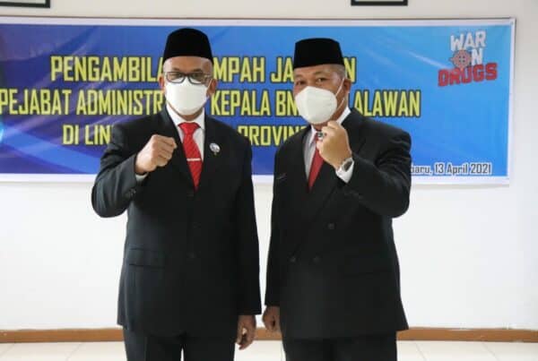 KEPALA BNN PROVINSI RIAU MELANTIK KEPALA BARU BNN KABUPATEN PELALAWAN