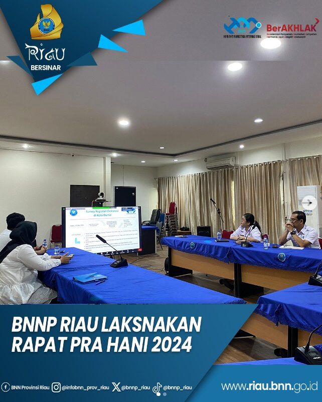 BNN Provinsi Riau Adakan Rapat Pembahasan Persiapan Pra HANI 2024 BNN Provinsi Riau Adakan Rapat Pembahasan Persiapan Pra HANI 2024