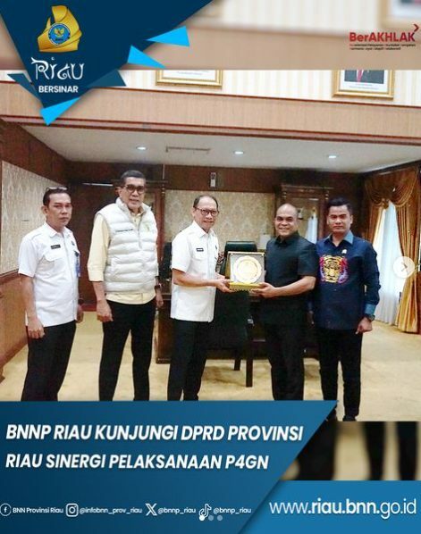 Kepala BNN Provinsi Riau Kunjungi DPRD Riau untuk Penguatan Sinergi P4GN di Provinsi Riau Kepala BNN Provinsi Riau Kunjungi DPRD Riau untuk Penguatan Sinergi P4GN di Provinsi Riau
